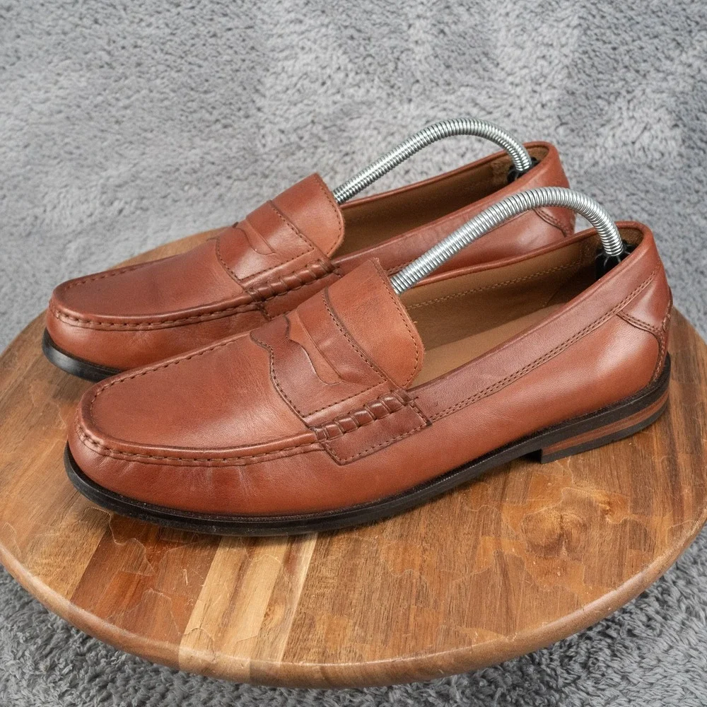 Cole Haan Penny Loafers Mens 10.5 Brown Pinch Friday Grand Leather C23845 Shoes